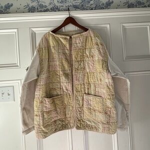 Handmade upcycled quilted/ denim style jacket 
Sz xl